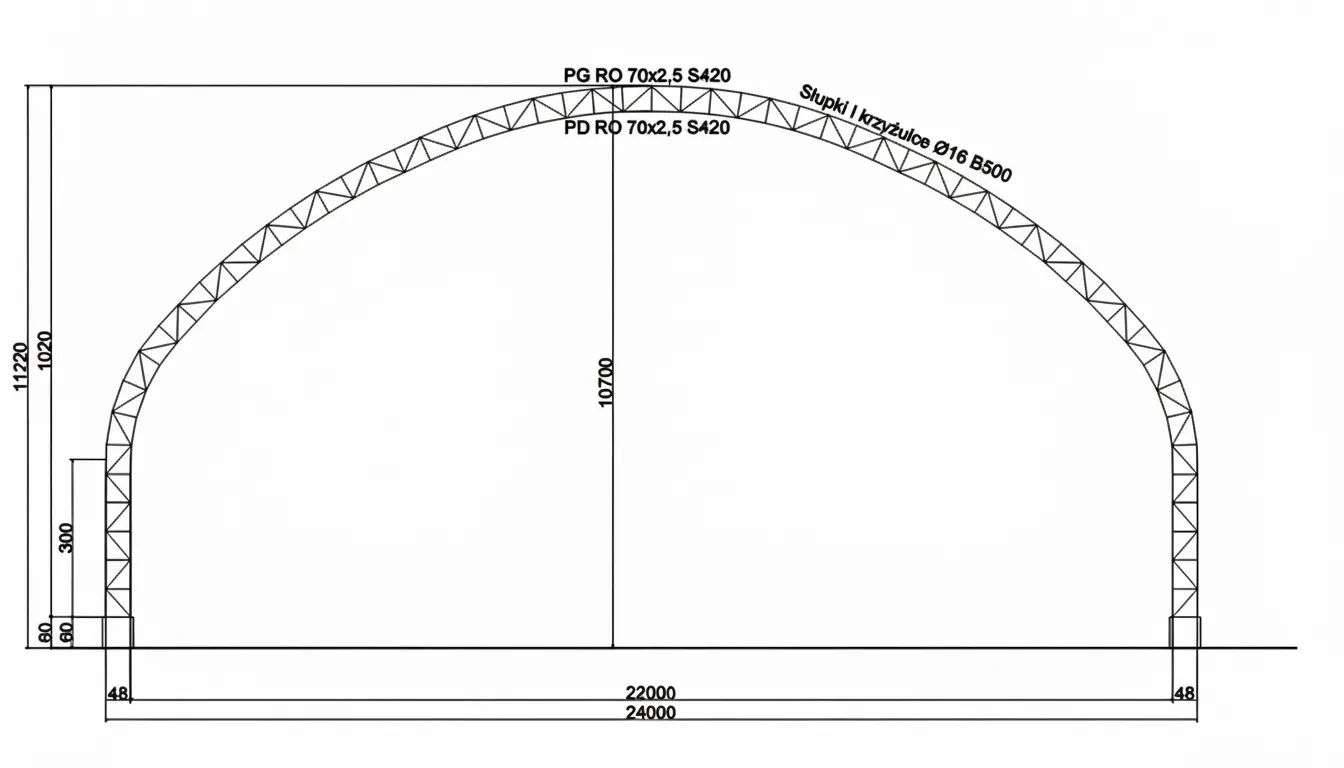 Hala łukowa 22m — HNB-22M | Progress Hale